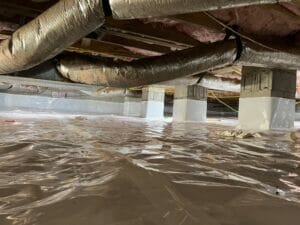 Sealed vapor barrier project in Raleigh, Nc by Vanco Crawlspace
