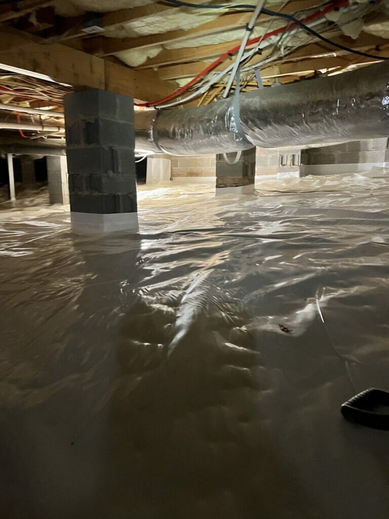 Sealed vapor barrier project in Raleigh, Nc by Vanco Crawlspace